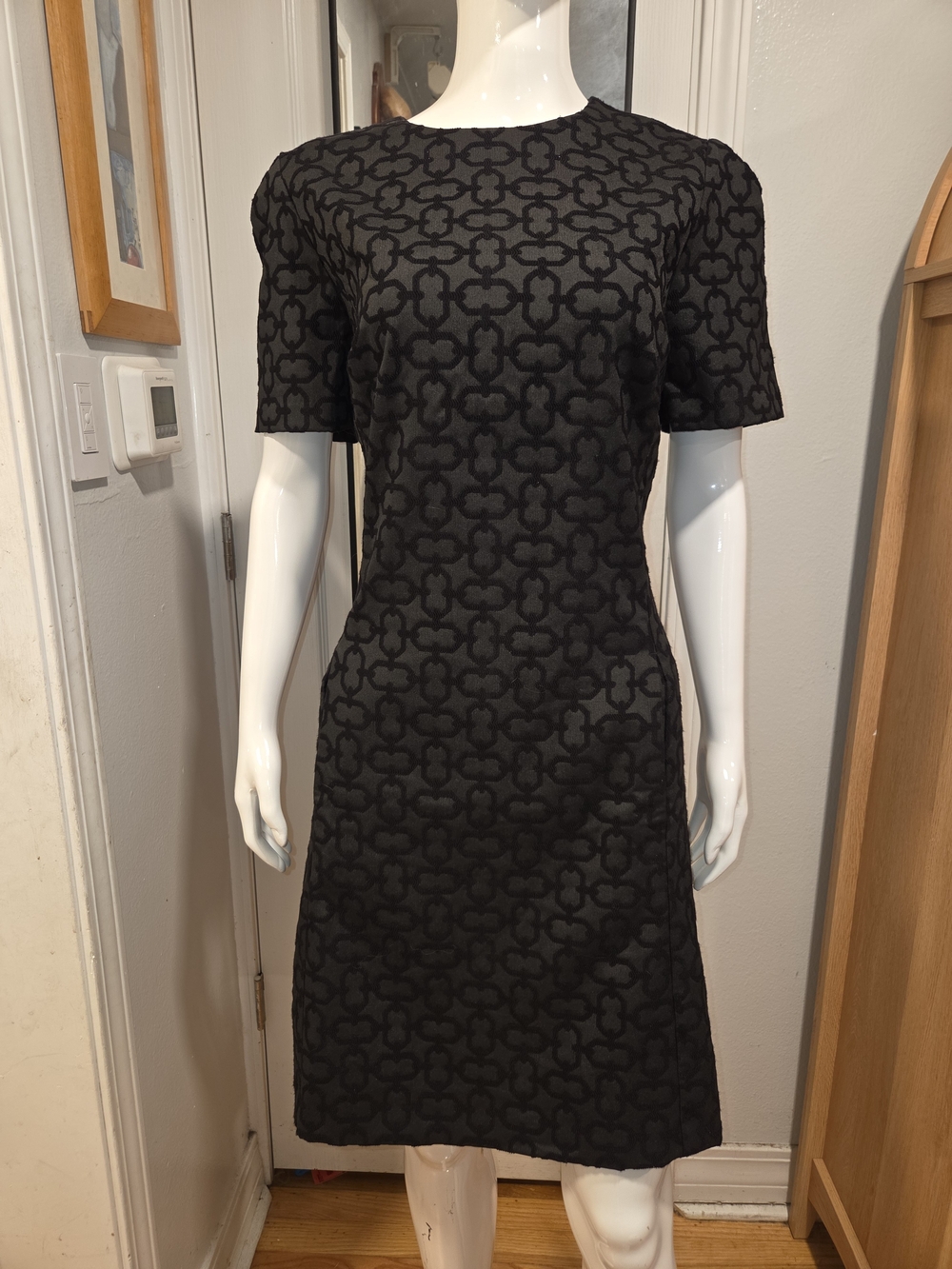 Ann Taylor Black NWT Geometric-Pattern Sheath Dress size 12